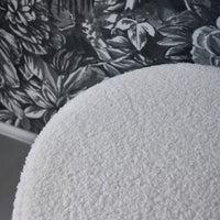 Sgabello scandinavo bouclé, bianco