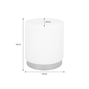 Sgabello scandinavo bouclé, bianco