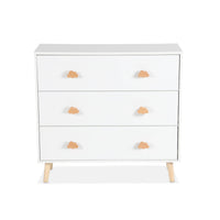 Cassettone per bambini, 3 cassetti, bianco