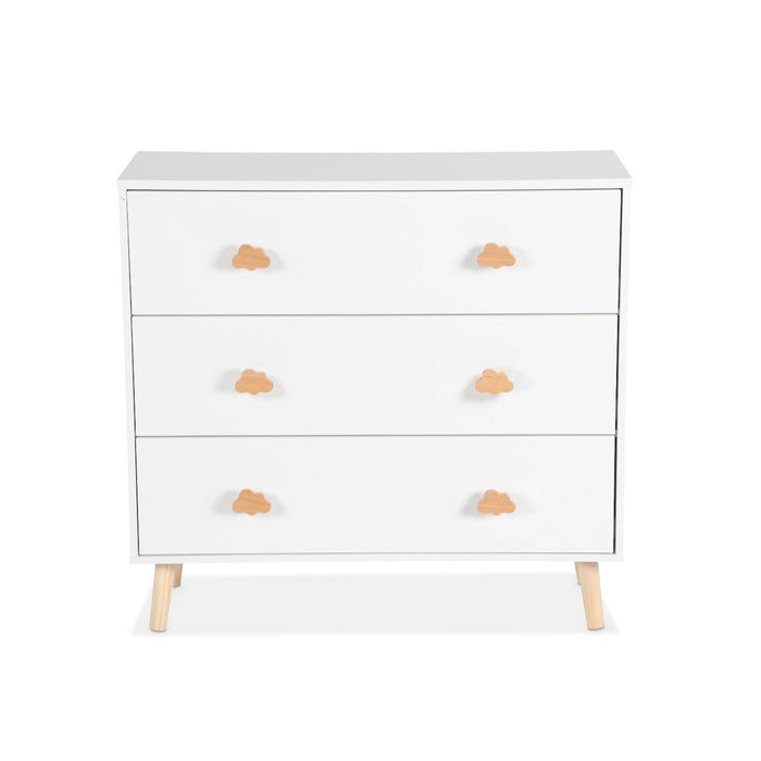 Cassettone per bambini, 3 cassetti, bianco