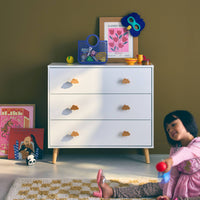 Cassettone per bambini, 3 cassetti, bianco