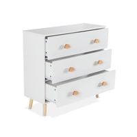 Cassettone per bambini, 3 cassetti, bianco