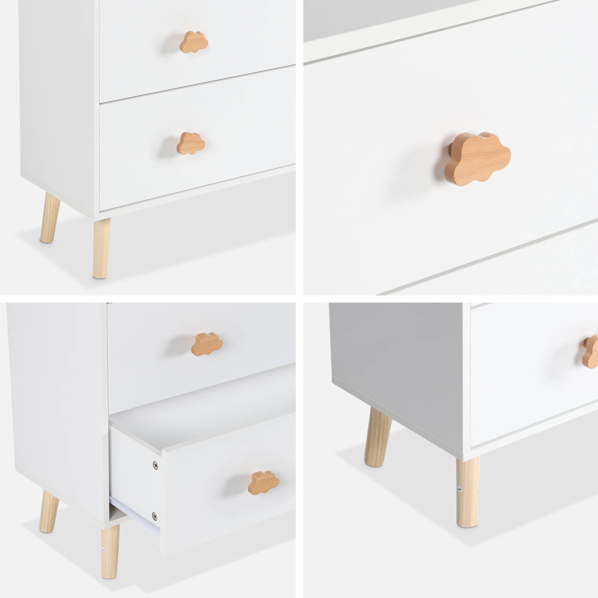 Cassettone per bambini, 3 cassetti, bianco