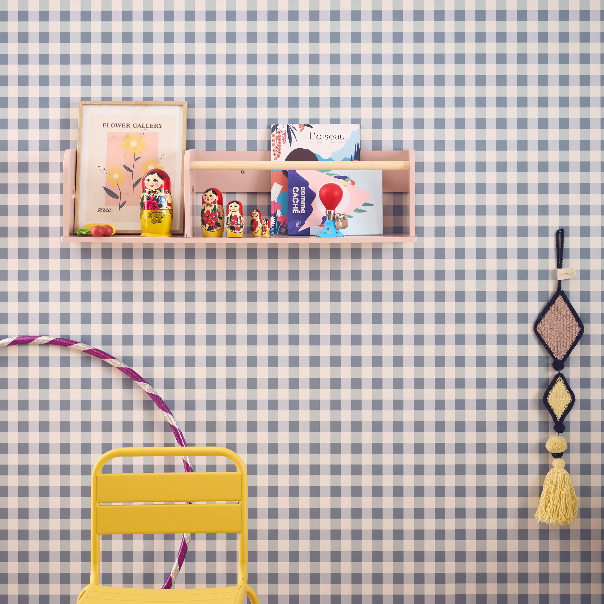 Mensola da parete per cameretta, 80cm, rosa