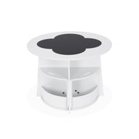 Tavolo con ardesia e 4 sedie con contenitore per bambini, bianco