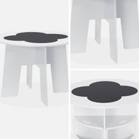Tavolo con ardesia e 4 sedie con contenitore per bambini, bianco