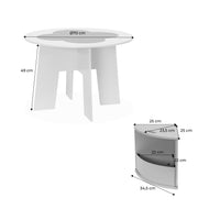 Tavolo con ardesia e 4 sedie con contenitore per bambini, bianco