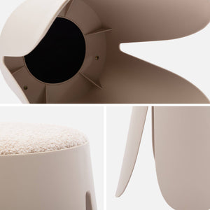 Sgabello impilabile per bambini in bouclé testurizzato, set di 2,