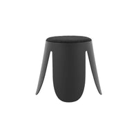 Sgabello impilabile per bambini in bouclé testurizzato, set di 2, nero