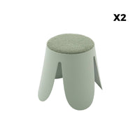 Sgabello impilabile per bambini in bouclé testurizzato, set di 2,