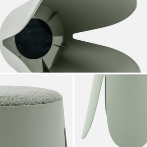 Sgabello impilabile per bambini in bouclé testurizzato, set di 2,