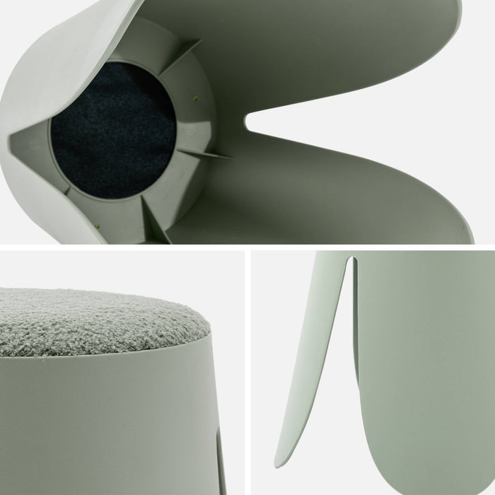 Sgabello impilabile per bambini in bouclé testurizzato, set di 2,