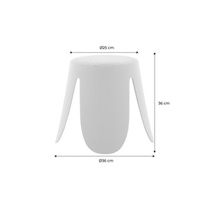 Sgabello impilabile per bambini in bouclé testurizzato, set di 2,