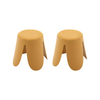 Sgabello impilabile per bambini in bouclé testurizzato, set di 2,