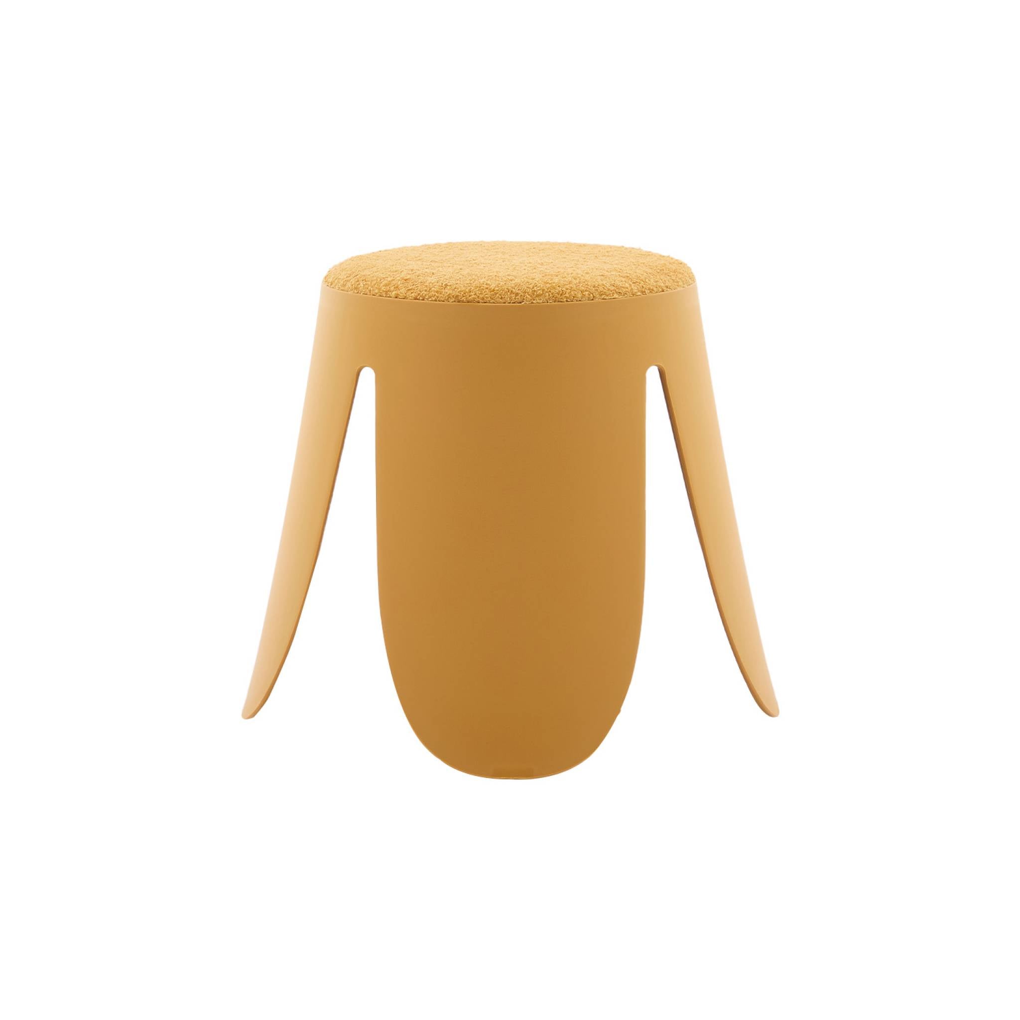 Sgabello impilabile per bambini in bouclé testurizzato, set di 2,