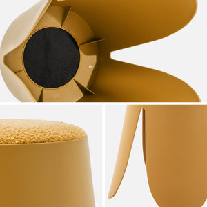 Sgabello impilabile per bambini in bouclé testurizzato, set di 2,