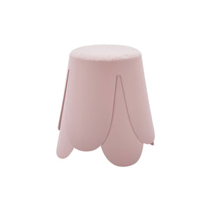 Sgabello impilabile per bambini in bouclé testurizzato, set di 2, rosa