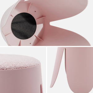 Sgabello impilabile per bambini in bouclé testurizzato, set di 2, rosa