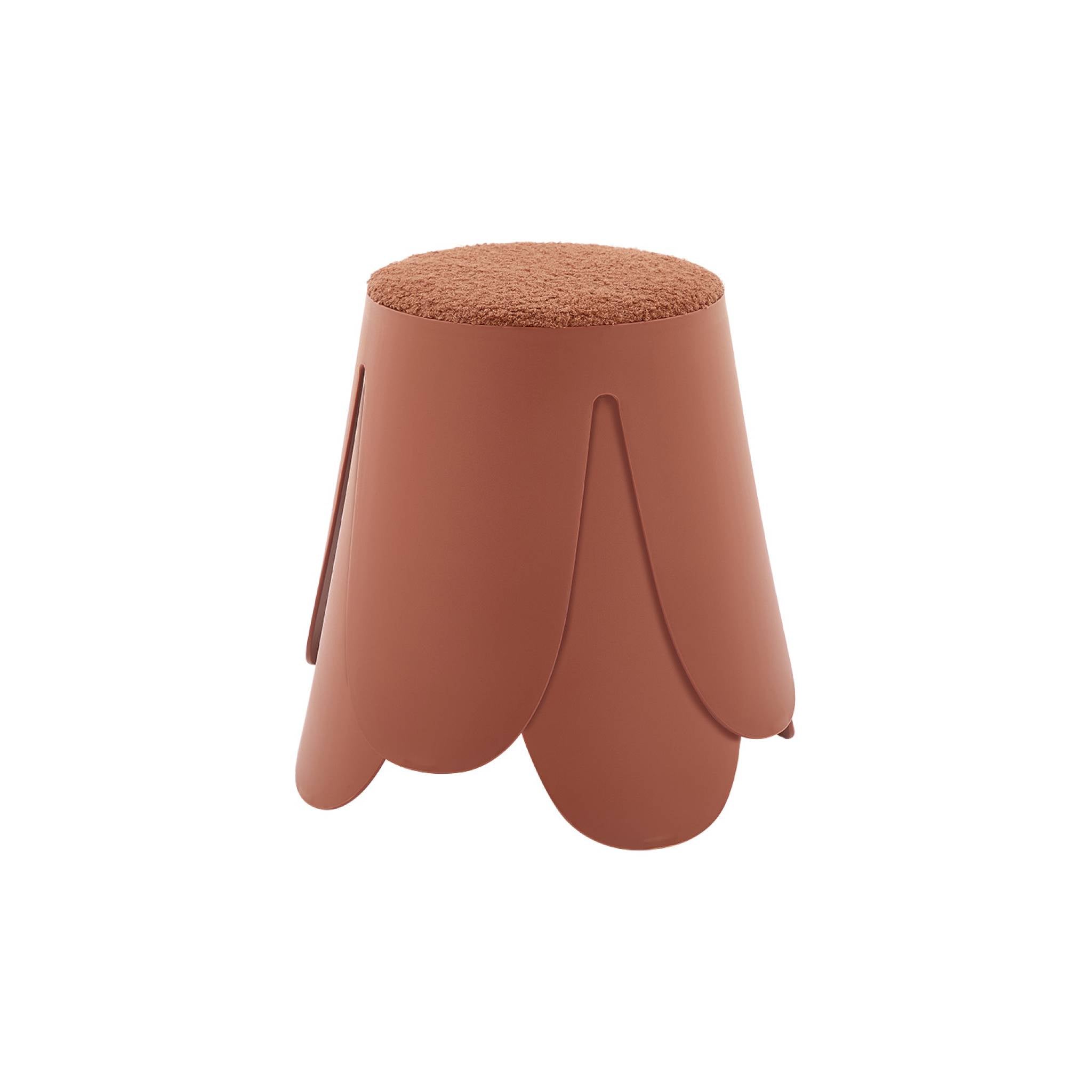 Sgabello impilabile per bambini in bouclé testurizzato, set di 2,