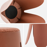 Sgabello impilabile per bambini in bouclé testurizzato, set di 2,