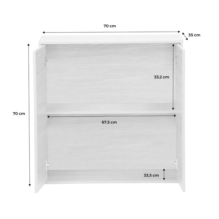 Modulo di stoccaggio con 2 porte, 70cm, quercia