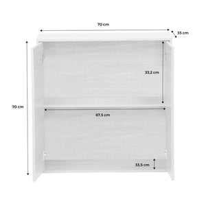 Modulo di stoccaggio con 2 porte, 70cm, quercia