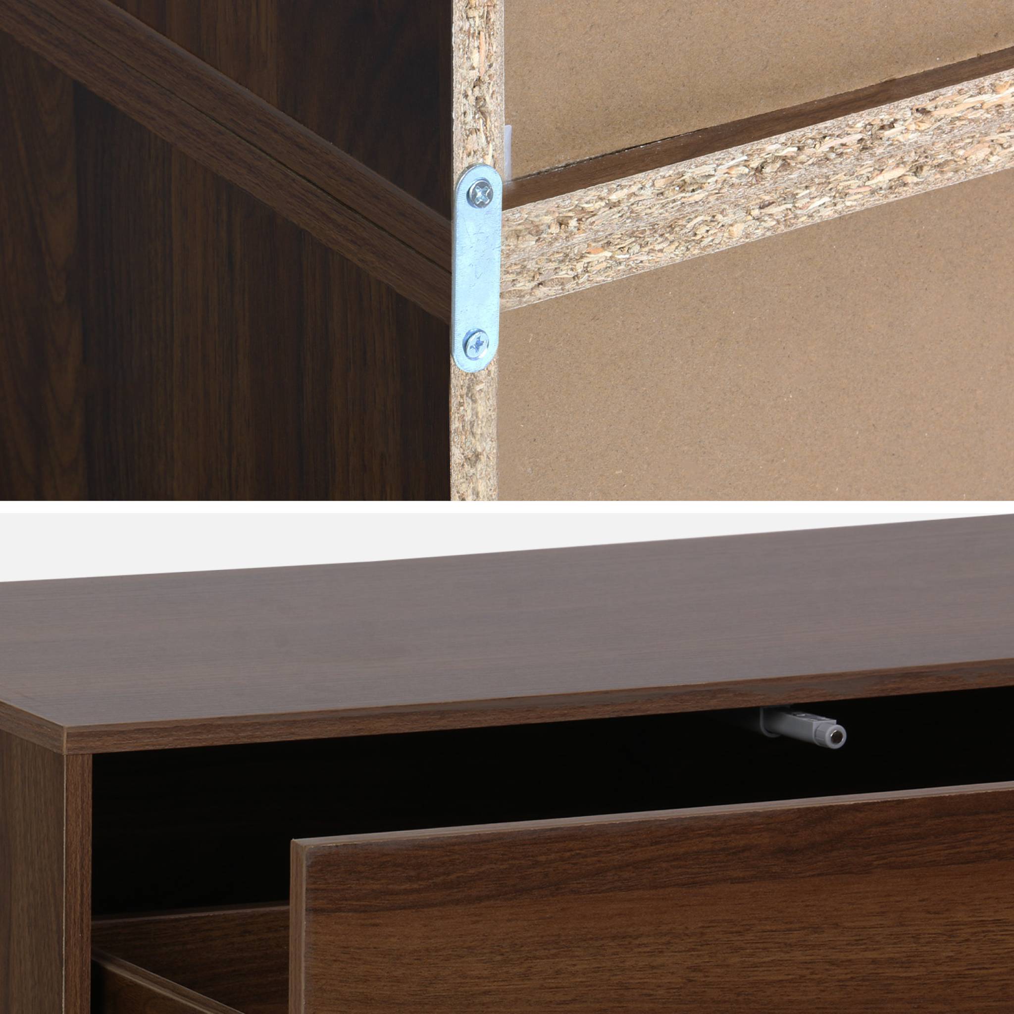 Libreria modulare in legno, 3 cassetti 8 vani, noce