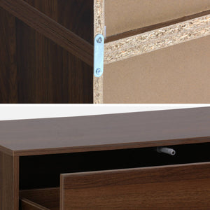 Libreria modulare in legno, 3 cassetti 8 vani, noce