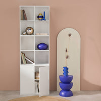 Libreria modulare in legno 3 elementi, 2 ante 8 vani, bianco