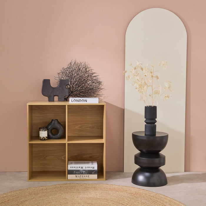 Scaffale, biblioteca, modulo di stoccaggio decorativo in legno 4