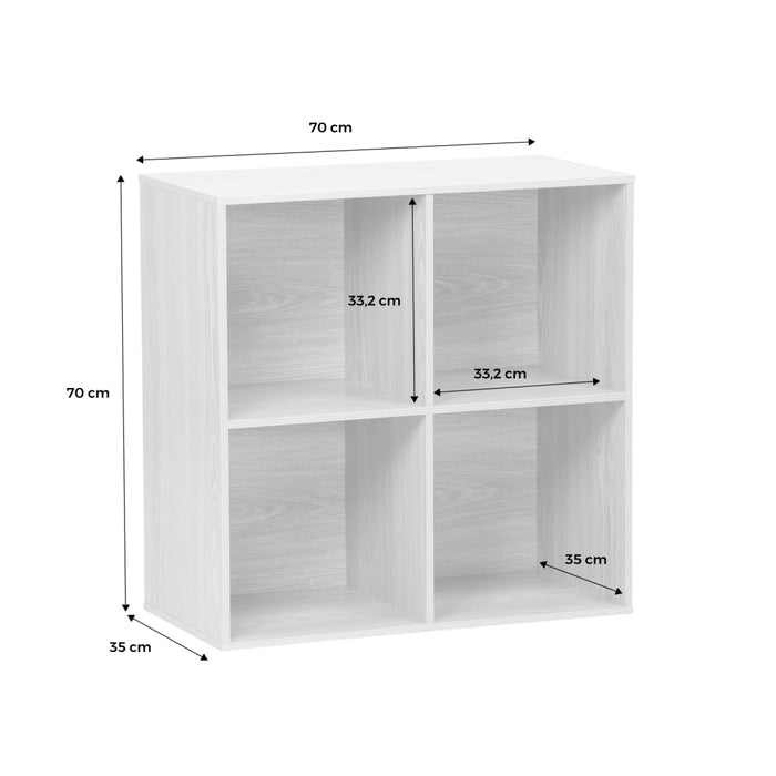 Scaffale, biblioteca, modulo di stoccaggio decorativo in legno 4