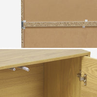 Libreria modulare in legno 3 elementi, 2 ante 8 vani, quercia