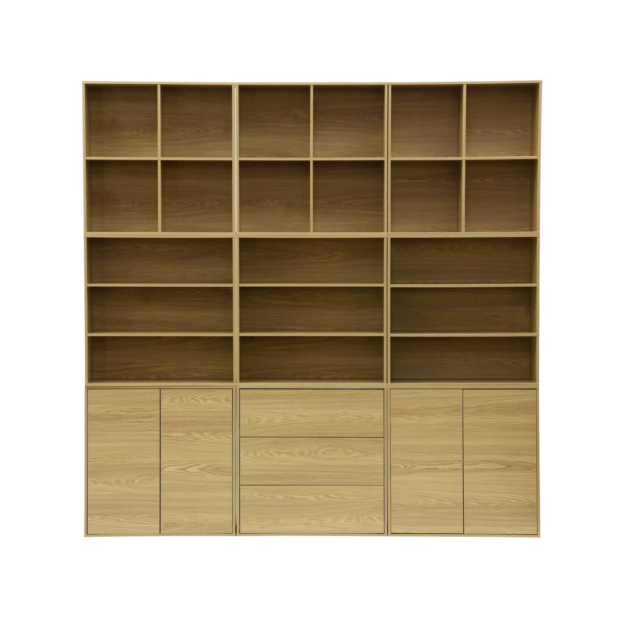 Scaffale, biblioteca, modulo di stoccaggio decorativo in legno 4