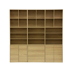 Scaffale, biblioteca, modulo di stoccaggio decorativo in legno 4