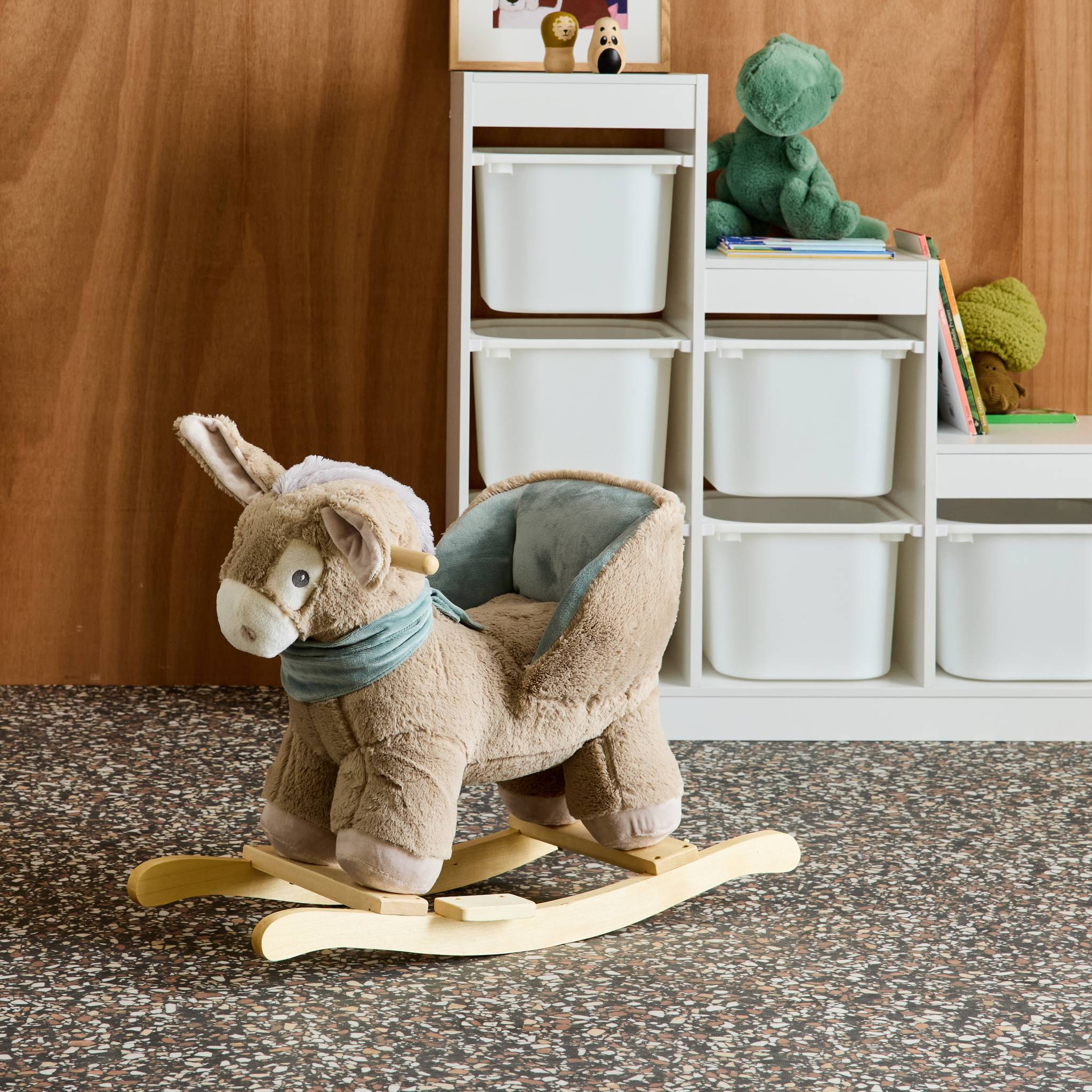 Sedia a dondolo asino per bambini, bianco