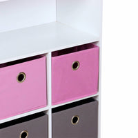Armadio contenitore per cameretta dei bambini con 6 cestini, rosa