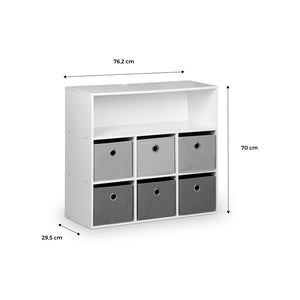 Armadio contenitore per cameretta dei bambini con 6 cestini, rosa