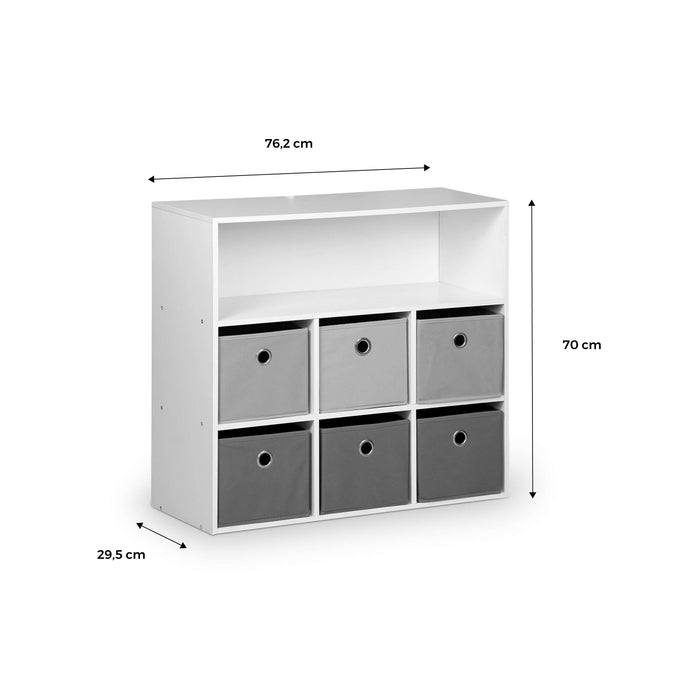 Armadio contenitore per cameretta dei bambini con 6 cestini, rosa