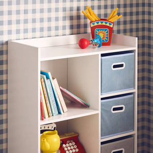 Contenitore per bambini con 4 cestini in velluto, blu