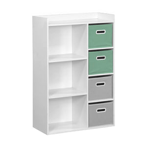 Contenitore per bambini con 4 cestini in velluto, verde