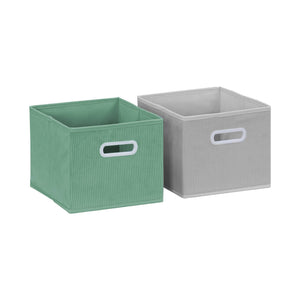 Contenitore per bambini con 4 cestini in velluto, verde