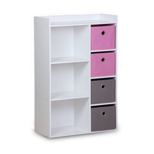 Contenitore per bambini con 4 cestini, rosa