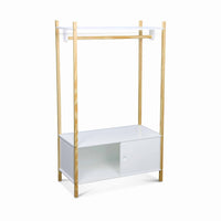 Appendiabiti per bambini in legno con ante scorrevoli, bianco
