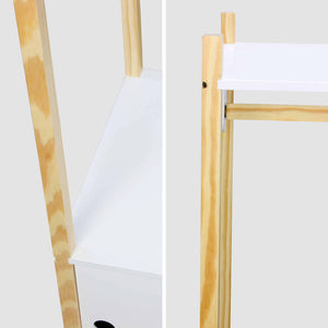 Appendiabiti per bambini in legno con ante scorrevoli, bianco