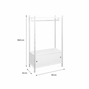 Appendiabiti per bambini in legno con ante scorrevoli, bianco