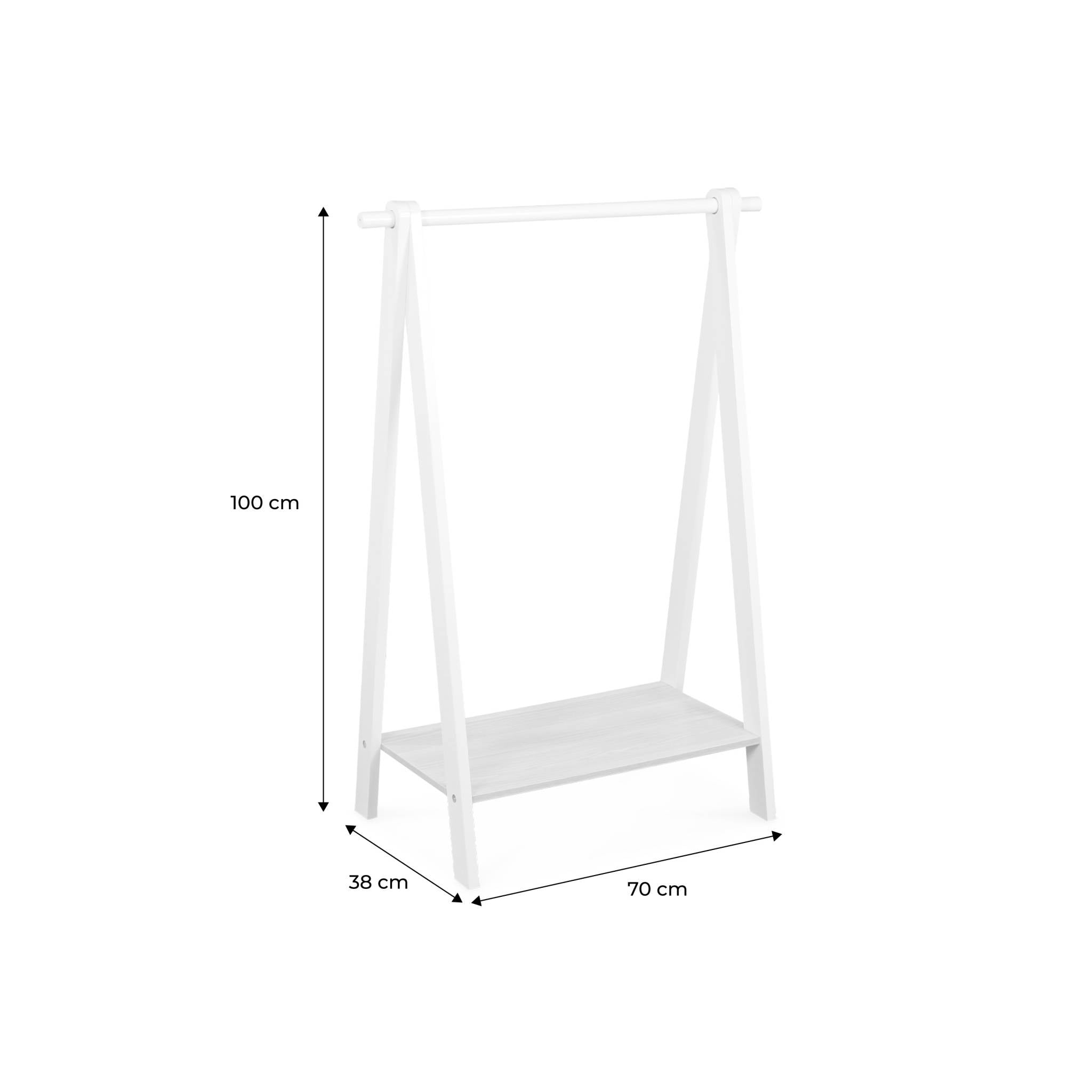 Appendiabiti per bambini in legno dallo stile scandinavo, bianco