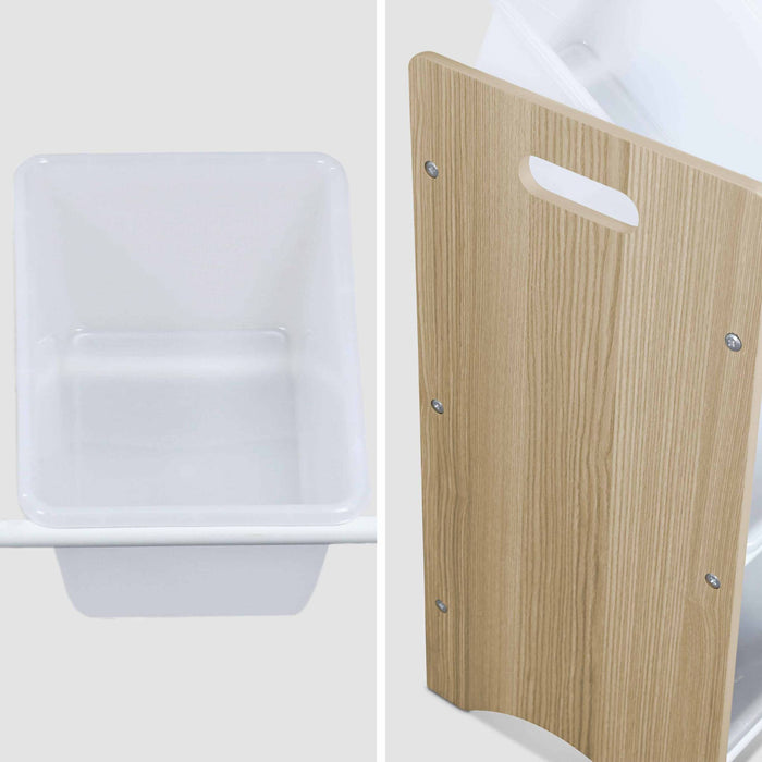 Contenitore per giocattoli con 9 scomparti, marrone naturale