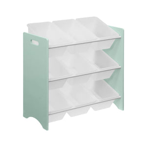 Set di 2 armadi per bambini per giocattoli, verde celadon