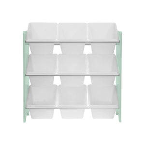 Set di 2 armadi per bambini per giocattoli, verde celadon