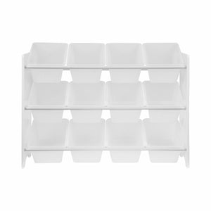 Contenitore per giocattoli con 12 scomparti, bianco
